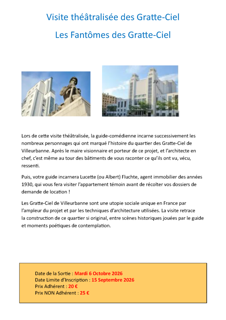 flyer visite théâtralisée des gratte ciel